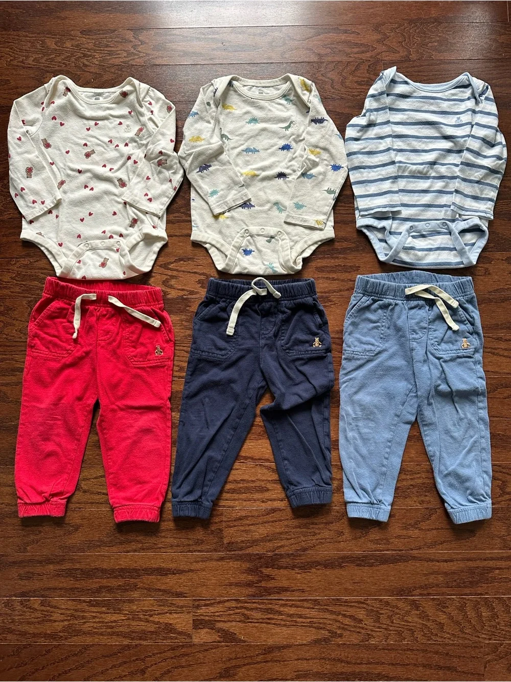Baby Gap Baby/Toddler- 6-Piece Bodysuit & Jogger Sets - Bears, Dino & Stripes